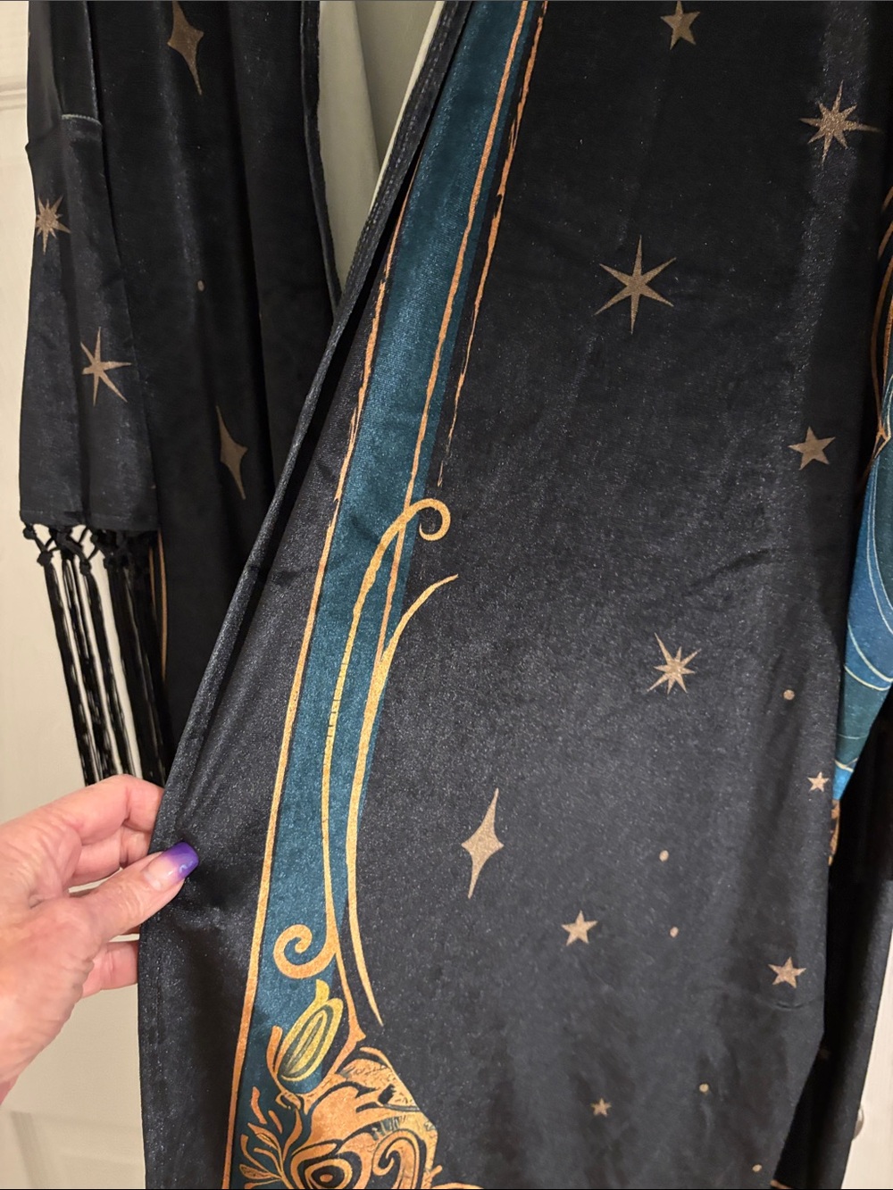 Black Celestial Fringe Kimono - Picture 2 of 8